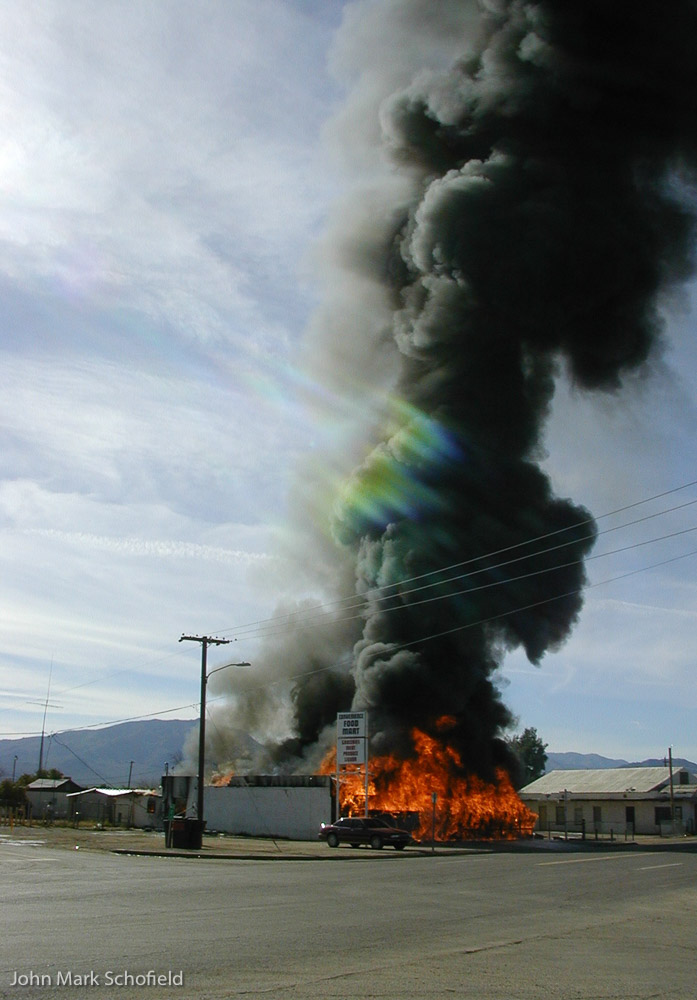 Huge fire at a desert convenience store